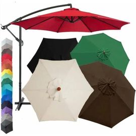 Housse De Rechange Pour Parasol 8 Baleines,Toile De Remplacement Parasol,Diamètre 3m / Ronde Toile (Rouge)