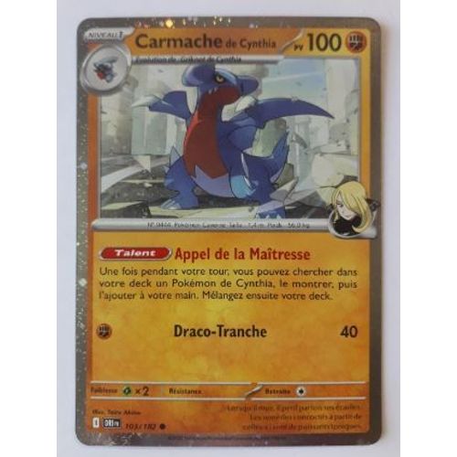 Pokemon Carmache De Cynthia Holo 103 / 182 Rivalités Destinées Ev10