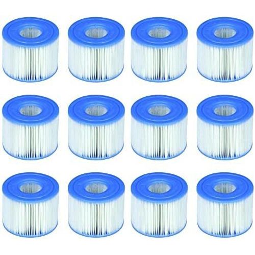 Lot de 12 Filtres Spa Intex Type S1 – Cartouches Filtrantes pour PureSpa, Faciles à Installer et Nettoyer, Compatible Tous Modèles