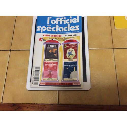 L'officiel Des Spectacles Numero 3034 De 2005