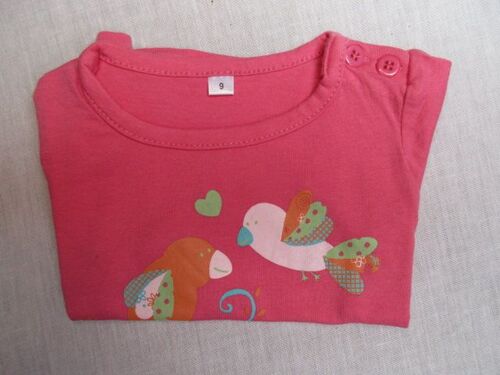 T-Shirt Rose "Oiseaux", 9 Mois
