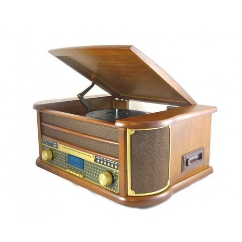 Chaîne Hifi INOVALLEY RETRO29-E vinyle style rétro Bluetooth, CD, K7 Audio, FM, USB + télécommande, Ampoule Culot E27 DIAMS LED