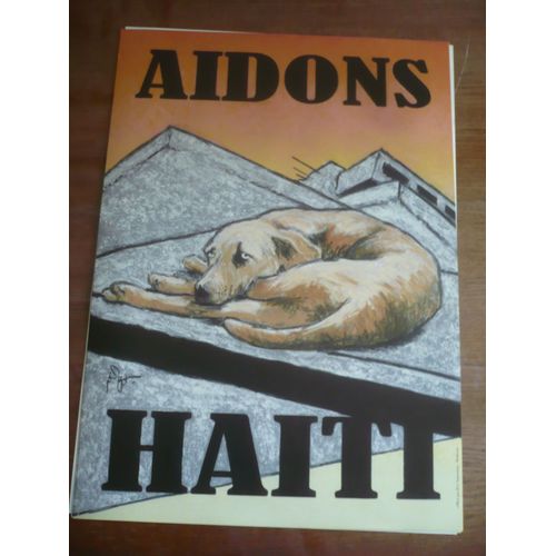 Poster /Affiche : Aidons Haiti - Dimension 80x70 -