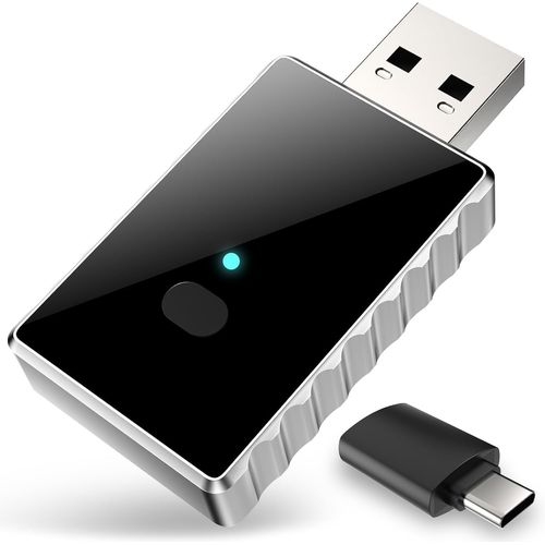 Adaptateur 2-En-1 Carplay Et Android Auto Sans Fil, Prend En Charge Wifi 6 (2,4 Ghz + 5 Ghz) Et Bluetooth 4,2 + 5,4, Mini Adaptateur Carplay Sans Fil Pour Ios 10+ Et Android 11+, Plug-And-Play.