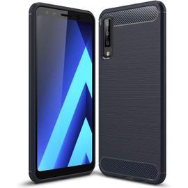 Coque Samsung Galaxy A7 2018, Etui En Silicone Souple Samsung Galaxy A7 2018, Antichoc Avec Housse De Protection, Étui En Fibre De Carbone, Pour Smartphone Samsung Galaxy A7 2018 Marine
