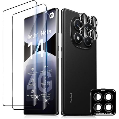 Ersan-Verre Trempé Pour Samsung Xiaomi Redmi Note 14 Pro 4g, 2 Pièces Film Protection Écran Et 1 Lot Caméra Arrière Protecteur Individuel, Dureté 9h Glass, Hd Transparent, Anti-Rayures