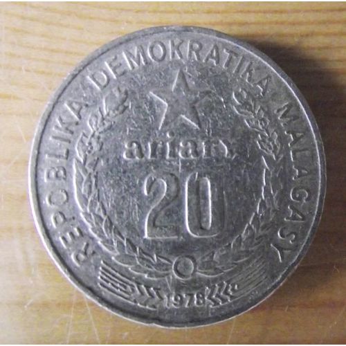 Pièce De 20 Ariary Republika Demokratika Malagasy 1978
