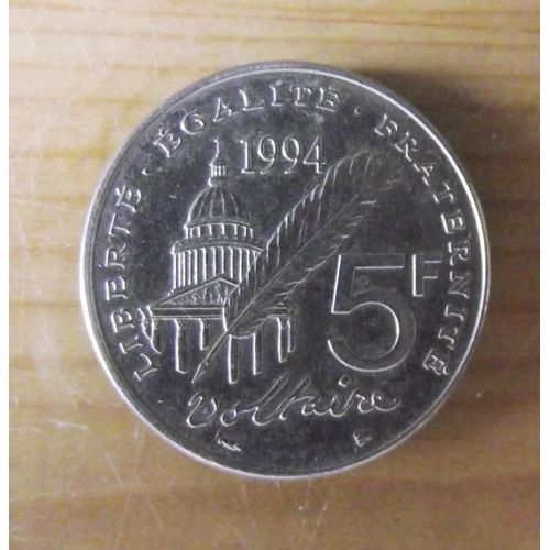 Pièce De 5 Francs 1994 Voltaire 1694/1778.