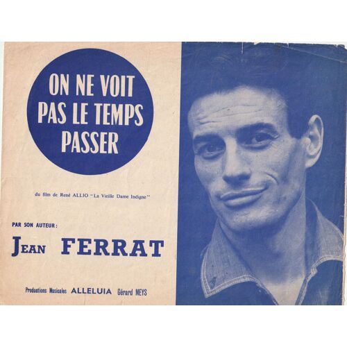 Rare Partition Feuillet Jean Ferrat On Ne Voit Pas Le Temps Passer