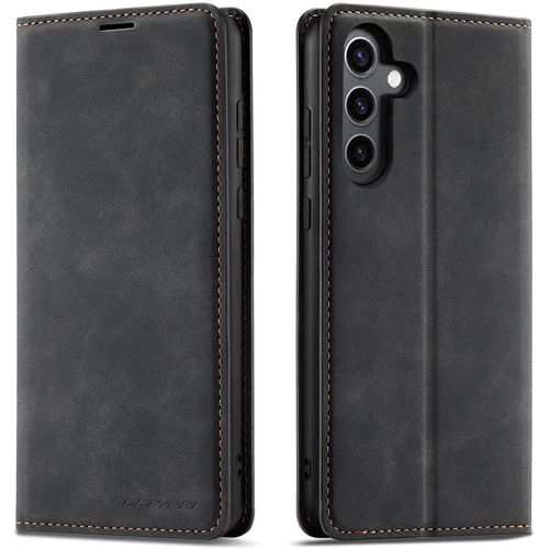 Etui Pour Samsung Galaxy A55 5g, Housse En Cuir Premium Pu Portefeuille Conque, [Fentes Pour Cartes] [Fermoir Magnétique] [Stand Fonction] Flip Coque Pour Samsung Galaxy A55 - Noir