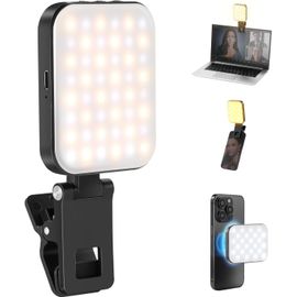 NEEWER BASICS Magnetic Selfie Light Compatible avec MagSafe iPhone 16 15 Pro Max Plus, Clip Éclairage de Vidéoconférence Lumière de Remplissage pour PC Zoom Appel Flux Direct Enregistrement, BL48B