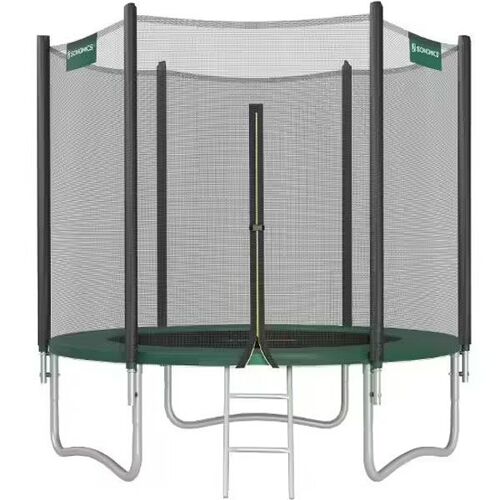 Songmics-Trampoline Extérieur Enfant Ø 244 Cm, Filet De Protection Externe, Coussins De Sécurité, Échelle, Poteau Droit De 180 Cm De Haut, Cadre En Acier