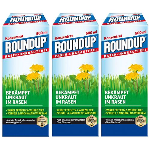 X3 Désherbants Sélectif Concentré - Herbicide Pelouse Jardin Mauvaise Herbe Gazon -Plante Trèfle Marguerite Pissenlit Plantain -Résultats Rapide - Effet Doux - 1.5l - -