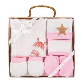 Coffret Cadeau 5 Pièces Modo Pois Interbaby Rose Pour Bébé