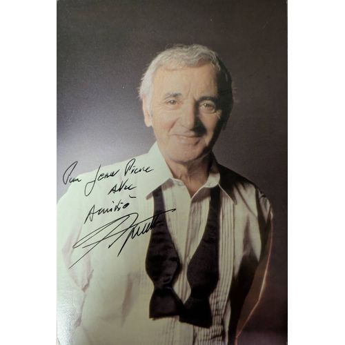 Carte Postale Dédicacée De Charles Aznavour