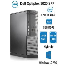 Dell OptiPlex 3020 SFF Hybride Win10 PRO Intel Core i3-4160 - 3.6 Ghz - Ram 8 Go - SSD 120 Go + HDD 500 Go