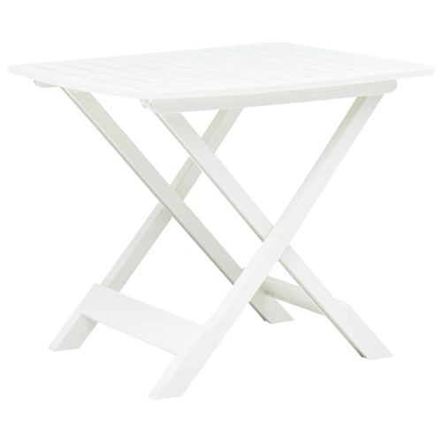 Vidaxl Table Pliable De Jardin Blanc 79x72x70 Cm Plastique