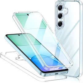 Coque Transparente Pour Samsung Galaxy S24 Fe¿Protecteur D'écran Intégrée¿360°Antichoc Téléphone Housse Double Face Case Intégrale Etui,Coque De Téléphone En Silicone Anti-Jaunissement[X230]
