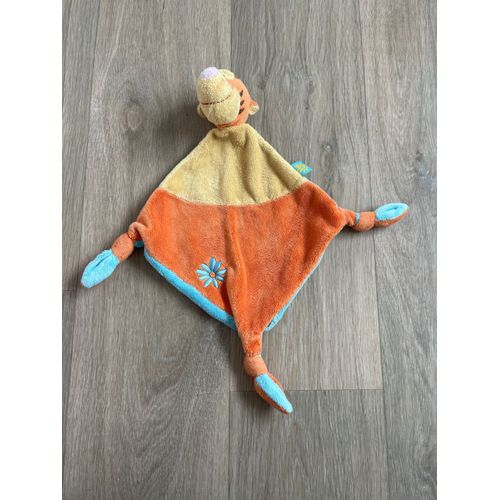Doudou Peluche Plat Tigrou Orange Jaune Bleu Disney Nicotoy