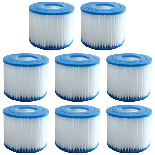 Lot de 8 Filtres Spa Type VI – Cartouches Piscine Réutilisables avec Extrémités Souples, Compatibles Intex