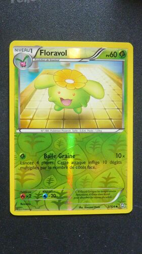 Carte Pokémon Floravol Holo Reverse 2/124 Noir & Blanc Dragons Exaltés Fr Neuve