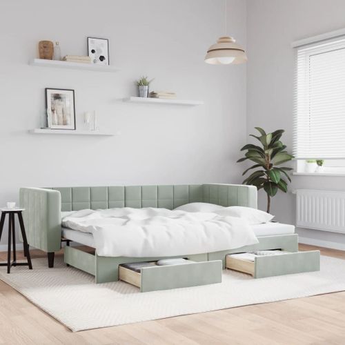 Vidaxl Lit De Jour Avec Gigogne Et Tiroirs Sans Matelas 80x200 Cm