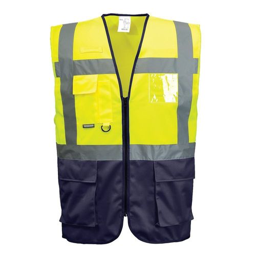 Gilet fluo secouriste Haute Visibilité Portwest Executive Warsaw Jaune / Marine XL