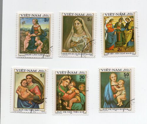 Vietnam- Lot De 6 Timbres Oblitérés- Tableaux