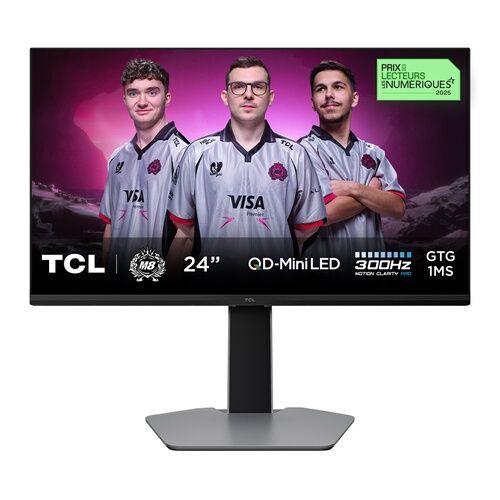 Ecran PC gaming QD-Mini LED TCL 24G645 24" 300 Hz Full HD Noir et Gris