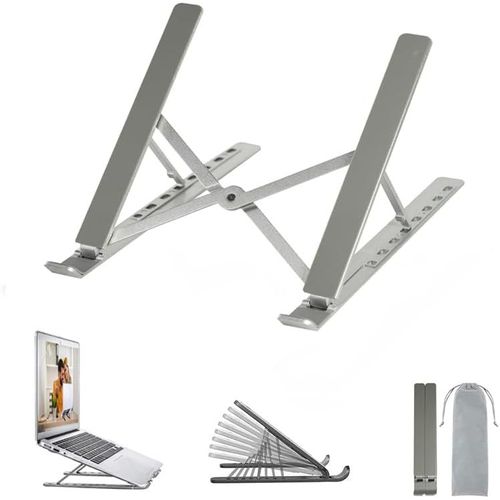 ERSHI-Support Ordinateur Portable, Support PC Portable Ventilé en Aluminium Réglable, Refroidisseur Ergonomique Compatible avec Ma[4