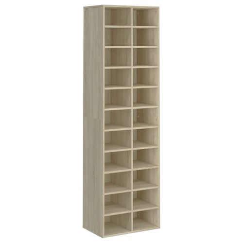 Vidaxl Armoire À Chaussures Chêne Sonoma 54x34x183 Cm Aggloméré