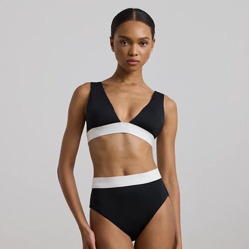 Bas De Bikini Taille Haute Bicolore