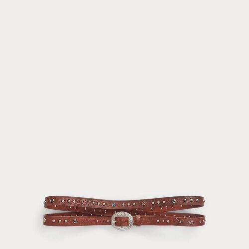 Ceinture Double Tour En Cuir Repoussé