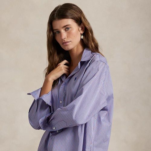 Chemise Boxy Fit Courte En Coton Rayé