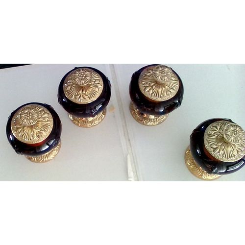 4 croisillons pour robinet EN VERRE ORANGE ET LAITON