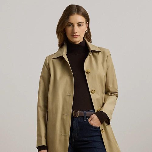 Trench Balmacaan À Capuche Coton Mélangé