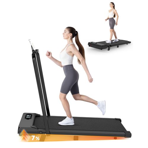 Tapis De Course - Tapis De Marche Inclinable Avec 7% Incline - Moteur 2.5hp - Walking Pad Léger Avec Affichage Led, Télécommande Mute - Idéal Pour Running Et Marche - Noir