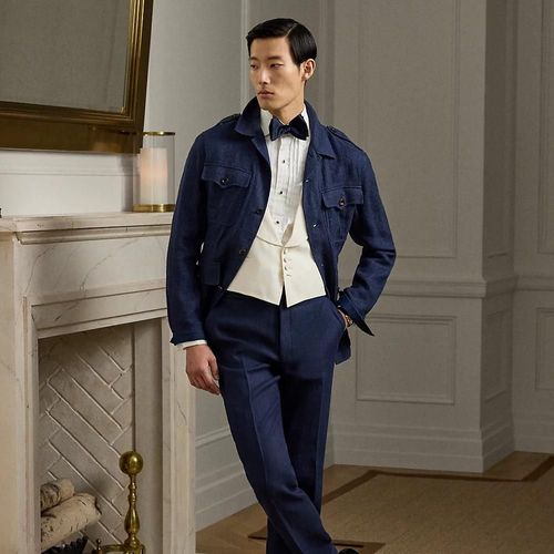 Pantalon Costume Gregory Fait Main Lin