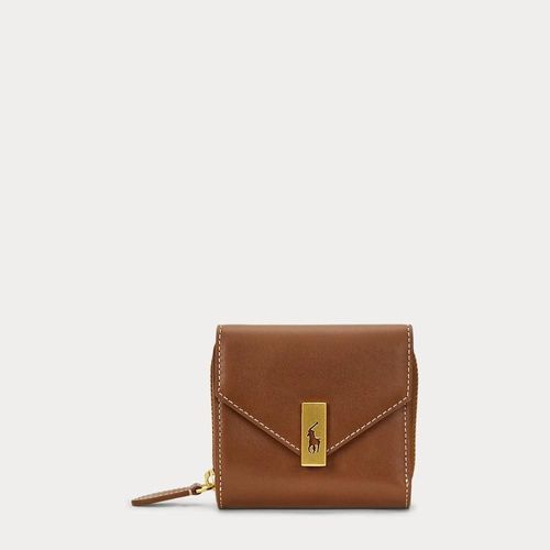 Portefeuille compact Polo ID en cuir