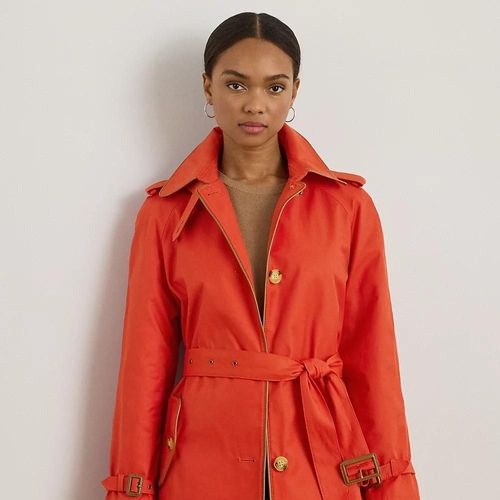 Trench-Coat Bordé De Cuir Vegan