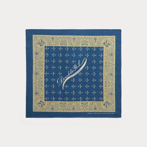 Bandana À Logo En Coton Indigo