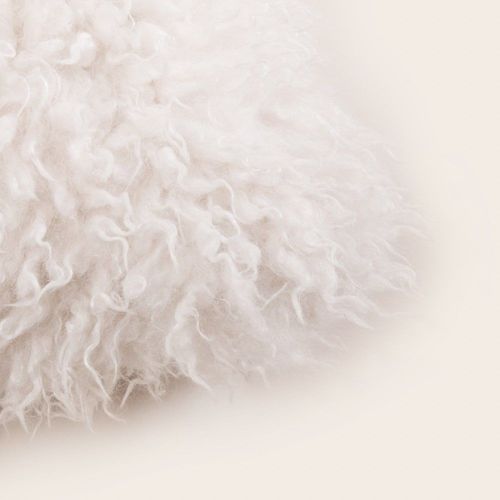 Housse De Coussin Fausse Fourrure Duveteuse Ecru 40x60 Cm