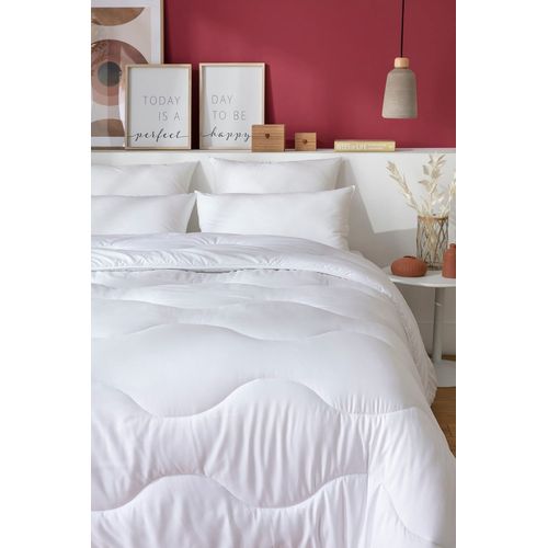 Couette Chaude 240 X 260 Cm Polyester Microfibre Blanc 400g/M²