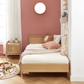 Lit Enfant Simple En Bois 90x190cm - Rose