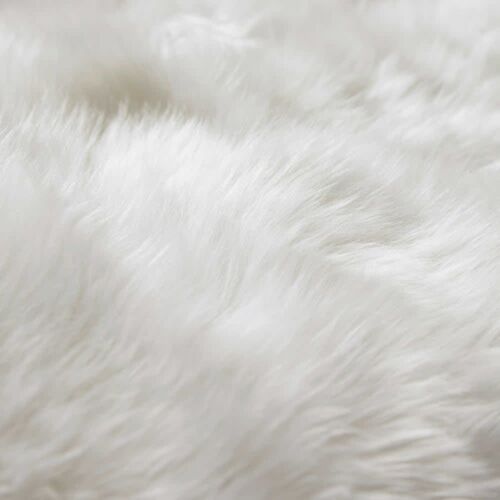 Tapis Shaggy En Peau De Mouton Ivoire 110 X 180 Cm