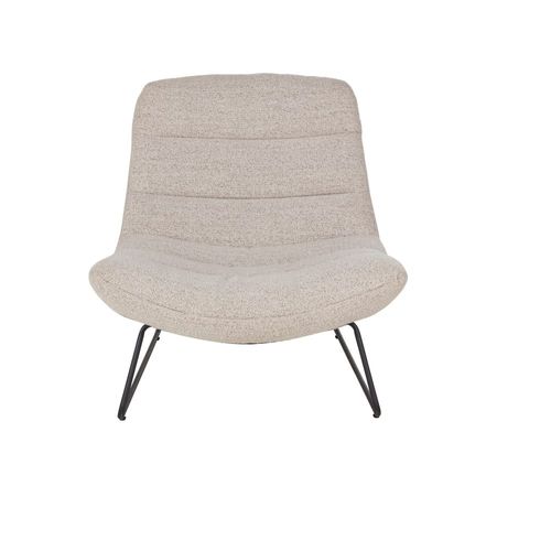 Fauteuil Et Repose-Pieds Bouclettes Grises