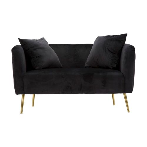 Canapé En Tissu Noir Avec Pieds Dorés 127x74x71 Cm
