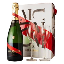 Champagne Mumm Cordon Rouge 75cl Brut - Coffret 2 Fluttes