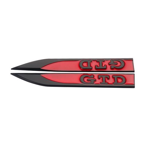 Noir Rouge - Autocollants De Décoration De Garde-Boue D'aile Latérale De Voiture, Insigne En Alliage Métallique, Style De Voiture Pour Volkswagen Tiguan Sagitar Gti Gtd R Golf Beetle