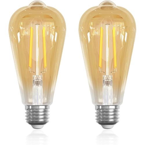 Ampoule E27 Vintage Blanc Chaud 2700k, 6w St64 Edison Ampoule Led, Équivalent Incandescente 60w,630lm Ampoule Rétro Led E27, Non Dimmable, Pour Bar Café Restaurant Maison, Lot De 6